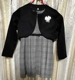 グレー チェック ワンピース ブレザーセット