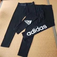 adidasレギンスsizeSレディース２枚セット+トレーニングショートパンツ付