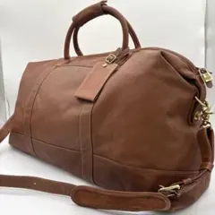 【美品】オールドコーチ　ボストンバッグ　ゴールド金具　チャーム　グラブタンレザー