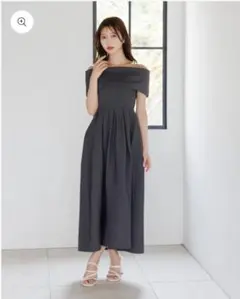 Laluneラリューン 4way仕様オフショルニットワンピース