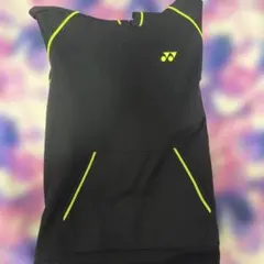 YONEX フード付きウォームアップウェア Lサイズ 黒/緑