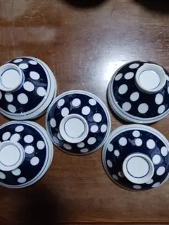 レトロ水玉模様(ドット) 御飯茶碗12客