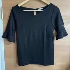 INGNIイング/allamanda★袖割れ清楚レーストップス★黒/ブラック/M