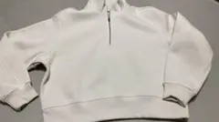 GU L ヘビーウェイトスウェットハーフジッププルオーバー　ホワイト