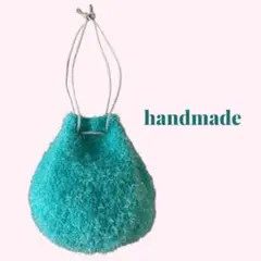 【ハンドメイド】巾着バッグ グリーン