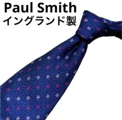 Paul Smith 英国製　ネクタイ　花柄　フラワー　肉厚　光沢　ジャガード