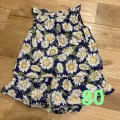 ブランシェス　花柄タンクトップとショートパンツセット　80