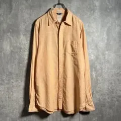 ◆【良品】00s，OLD GAP｜ギャップ，ストライプ，麻 リネン，長袖シャツ