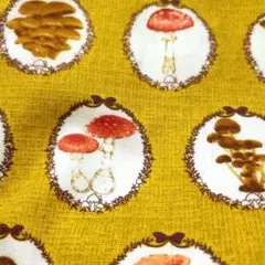 きのこ　生地　はぎれ　レトロポップ　サイケ