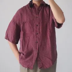 古着　ヴィンテージ　シルク１００% 柄シャツ　総柄　トミーバハマラルフパタゴニア