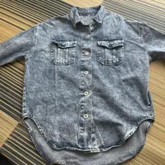 デニムシャツ 長袖 ボタン付き