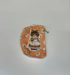 ハンドメイド　コヤンイサムチョン　マチ付きポーチ　オレンジ