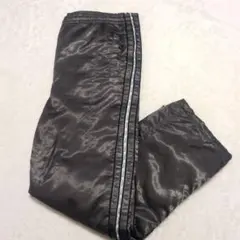 中綿入り シャカシャカパンツ L 防寒 裏キルティング 濃灰 ウエストゴム