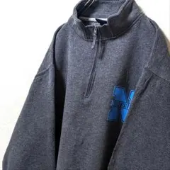 ジェイアメリカノースリッジ ハーフジップスウェットトレーナーグレー灰色L古着