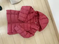 UNIQLO 赤 フード付きダウンコート 120cm