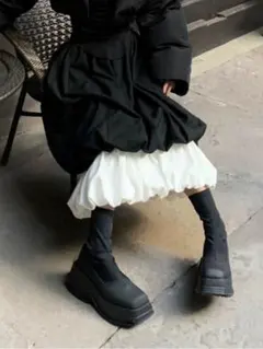 バルーンスカート ブラック×ホワイトのサムネイル
