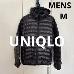 美品 ユニクロ ウルトラライトダウンジャケット フード付 軽量 メンズ　ブラック