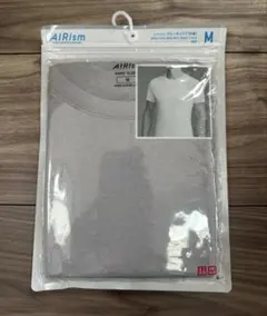 ユニクロ エアリズム クルーネックT 半袖 グレー Mサイズ メンズ 肌着 新品