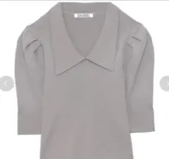 SNIDEL ニット グレー リブ編み トップス 襟付き