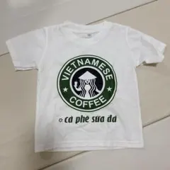 Vietnamese Coffee プリント キッズTシャツ ホワイト