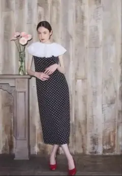 Miro amurette 水玉模様フリルキャミワンピース