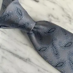 【新品】グレー×サックスペイズリー