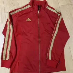 【未使用品】アディダス ジャージ 上下セット　赤 ゴールド　本日最大値引き中⭐︎