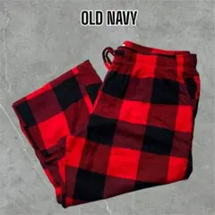 【ネルパンツ】OLDNAVYフランネルパジャマパンツXLバッファローチェック赤黒