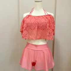 レディース水着　4点セット　新品未使用品　ピンク　サイズL オフショルダー