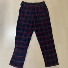 UNIQLO チェック柄 イージーパンツ ボルドー Ｓ