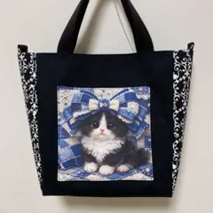 ゆ*ん様 ハンドメイド　トートバッグ　ショルダーバッグ　猫パネル