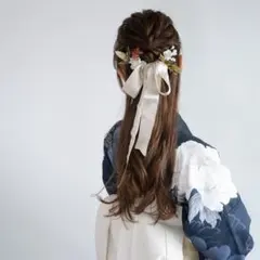 卒業式 袴 髪飾り セット｜リボン ハーフアップ 成人式 振袖 新品 卒園式 J