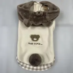 ペットパラダイス クマ耳付きフード フリース犬服 DSSサイズ
