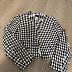 ZARA ハウンドトゥース クロップドジャケット