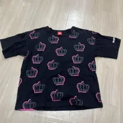 クラウン柄 半袖Tシャツ 黒　ベイビードール　140センチのサムネイル