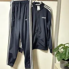 レディース　adidas ネイビー ジャージ上下セット Lサイズ