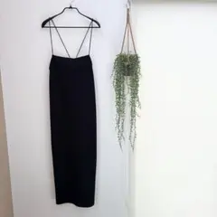 LEPSIM ブラック キャミワンピース ロング丈