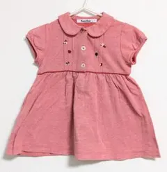 familiar ファミリア 襟付き 鹿の子素材 ワンピース 90