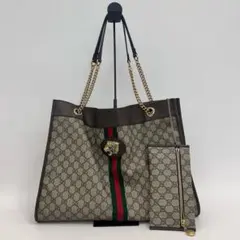グッチ GGスプリーム オフィディア タイガーヘッド チェーントートバッグ