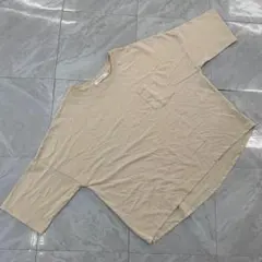 AMERICAN HOLIC カットソー 五分袖 胸ポケット付き ベージュ L