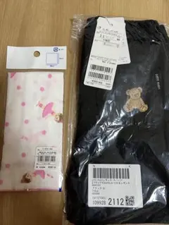 新品 petit main レギンス&mikihouse ハンカチ セット