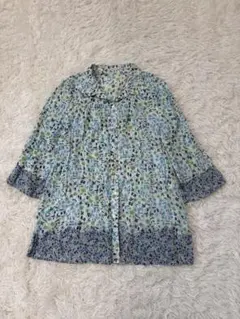 美品　レリアン　ブラウス　シャツ　花柄　綿麻混紡　薄手　涼しいのサムネイル