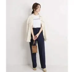 スローブイエナ テーラードジャケット リネン混 羽織り ベージュ SLOBE IENA（スローブイエナ）の「リネン混テーラードジャケット