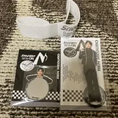 音符羽付き！Snow Man アクスタ　ミラーステッカー2点セット目黒蓮さん