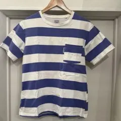 blue blueボーダーTシャツ