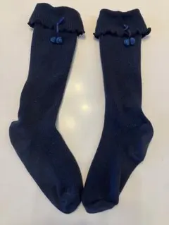 【美品】familiarファミリア　ハイソックス　20〜22㎝ ネイビー
