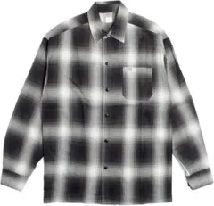 Caltop キャルトップ ネルシャツ ブラックホワイト オンブレチェック 黒