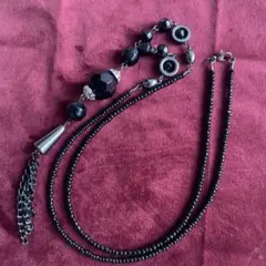 【29】黒ビーズネックレス　ヴィンテージ