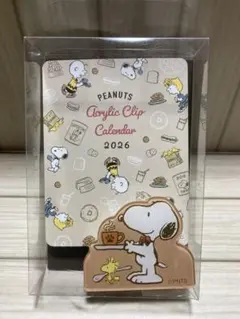 k*y様 PEANUTS スヌーピー　アクリルクリップカレンダー　卓上　【新品未のサムネイル