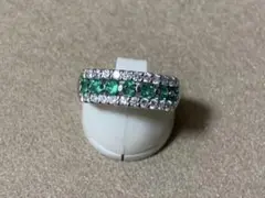 Pt900 エメラルド ダイヤモンド リング E0.46ct D0.52ct